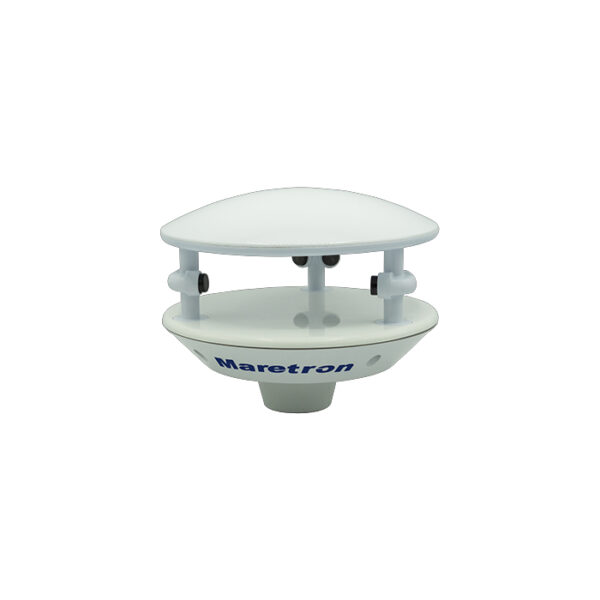 Maretron's outdoor weather station measures wind speed and direction, air temperature, barometric pressure, and relative humidity.