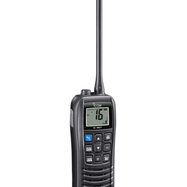 Icom IC-M37E 5 Watt, Float’n Flash VHF Marine Handheld Transceiver with 700mW audio