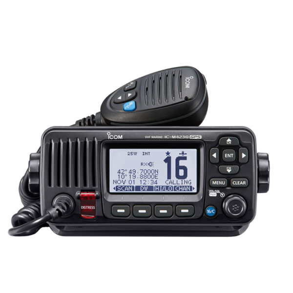 Icom IC-M423GE VHF Marine with Transceiver Active Noise Cancelling Technology and Built-in GPS for Simple Installation
