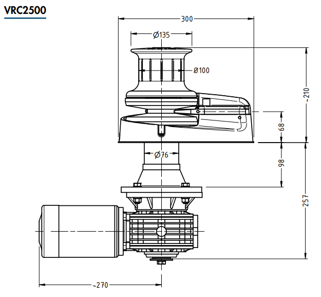 Muir Storm VR/C2500 1200W Anchor Winch