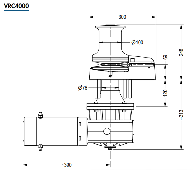 Muir Storm VR/C4000 2000W Anchor Winch